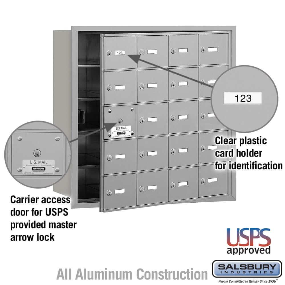 Salsbury Industries 4B+ Horizontal Mailbox with USPS Access [20 A Doors] YourLockerStore
