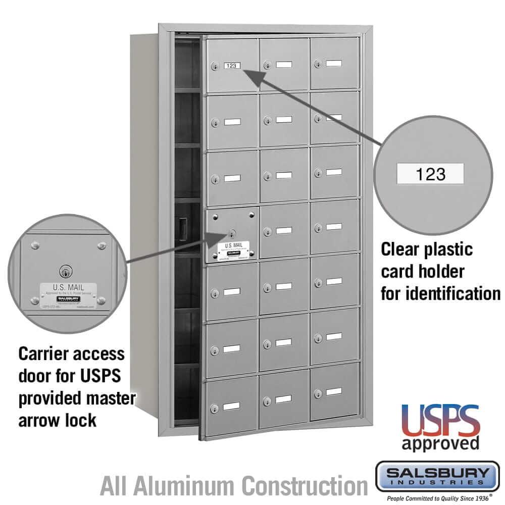 Salsbury Industries 4B+ Horizontal Mailbox with USPS Access [21 A Doors] YourLockerStore