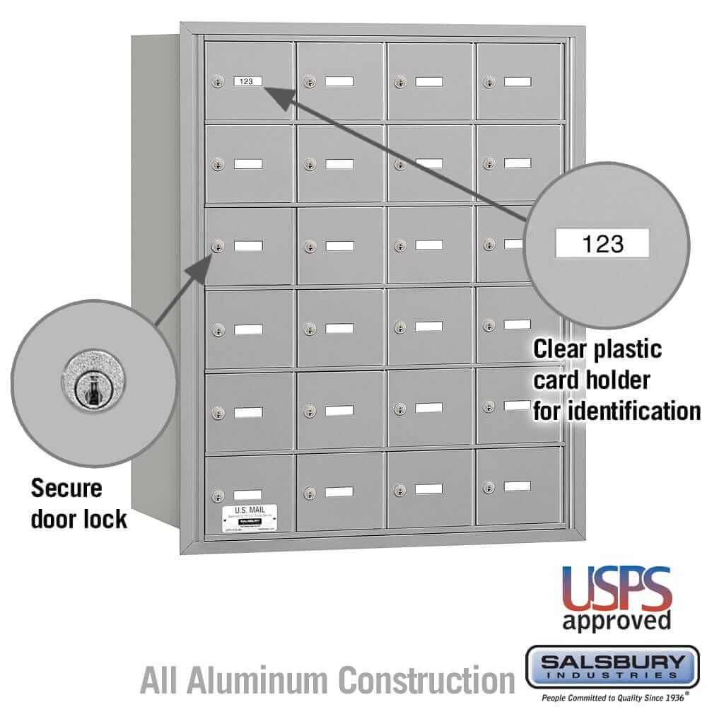 Salsbury Industries 4B+ Horizontal Mailbox with USPS Access [24 A Doors] YourLockerStore