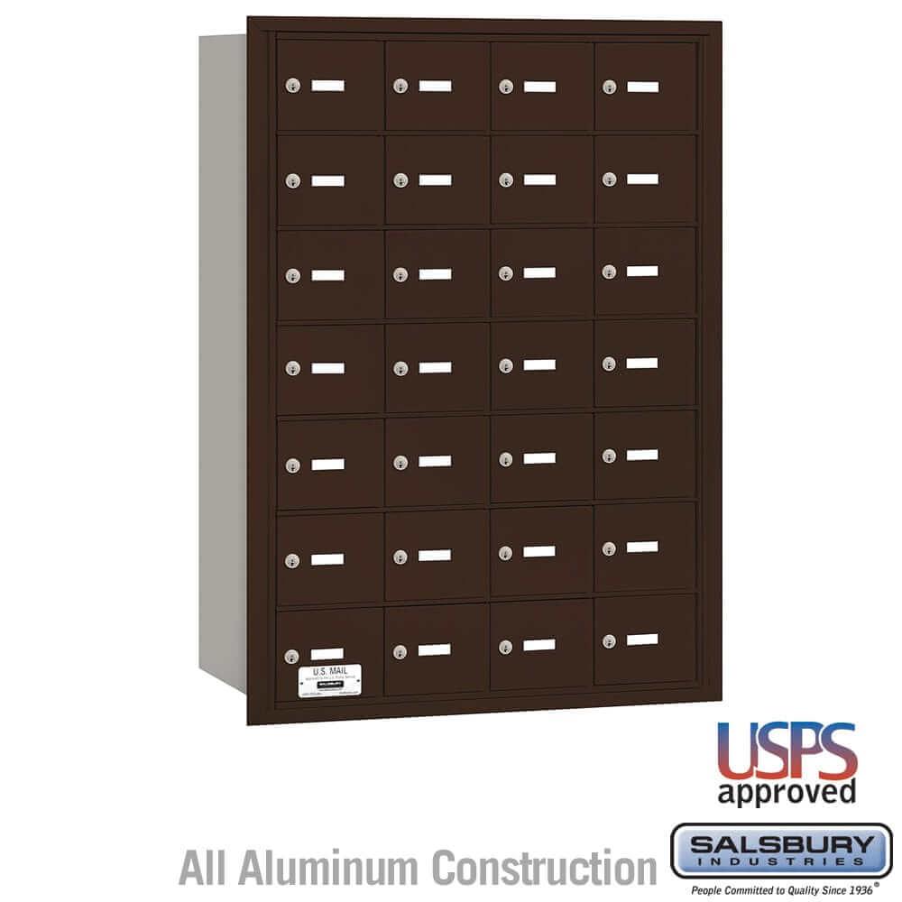Salsbury Industries 4B+ Horizontal Mailbox with USPS Access [28 A Doors] 3628ZRU 820996417701 YourLockerStore