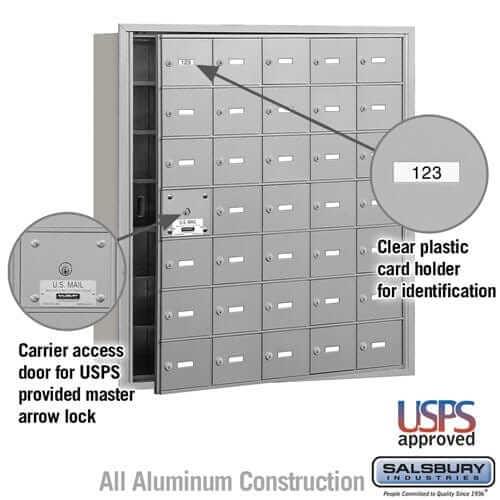 Salsbury Industries 4B+ Horizontal Mailbox with USPS Access [35 A Doors] YourLockerStore