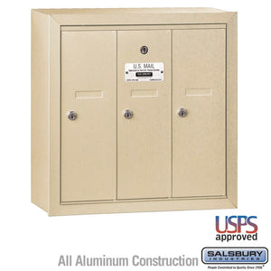 Salsbury Industries 4B+ Vertical Mailbox with USPS Access — 3 Doors 3503SSU 820996416193 YourLockerStore