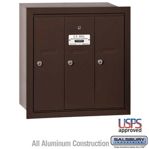 Salsbury Industries 4B+ Vertical Mailbox with USPS Access — 3 Doors 3503ZRU 820996441126 YourLockerStore