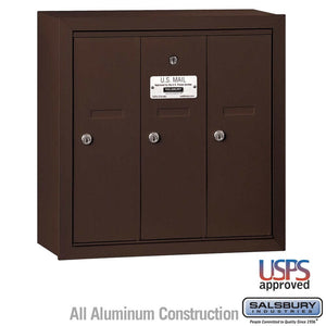 Salsbury Industries 4B+ Vertical Mailbox with USPS Access — 3 Doors 3503ZSU 820996441133 YourLockerStore