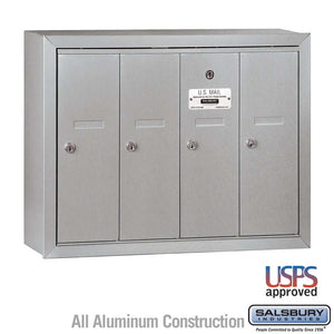 Salsbury Industries 4B+ Vertical Mailbox with USPS Access — 4 Doors 3504ASU 820996547118 YourLockerStore