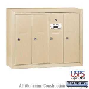 Salsbury Industries 4B+ Vertical Mailbox with USPS Access — 4 Doors 3504SSU 820996416209 YourLockerStore