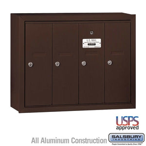 Salsbury Industries 4B+ Vertical Mailbox with USPS Access — 4 Doors 3504ZSU 820996549112 YourLockerStore