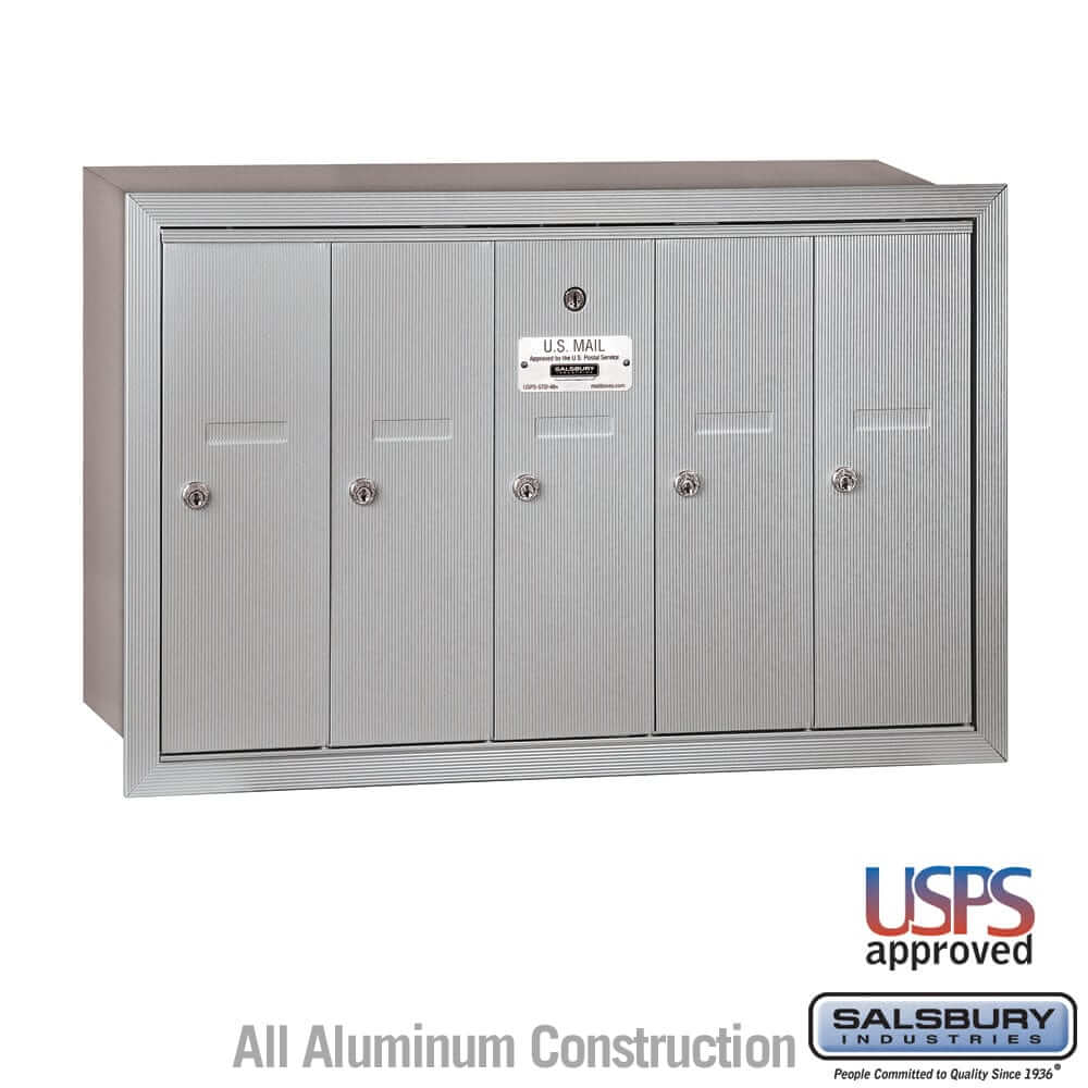 Salsbury Industries 4B+ Vertical Mailbox with USPS Access — 5 Doors 3505ARU 820996557216 YourLockerStore