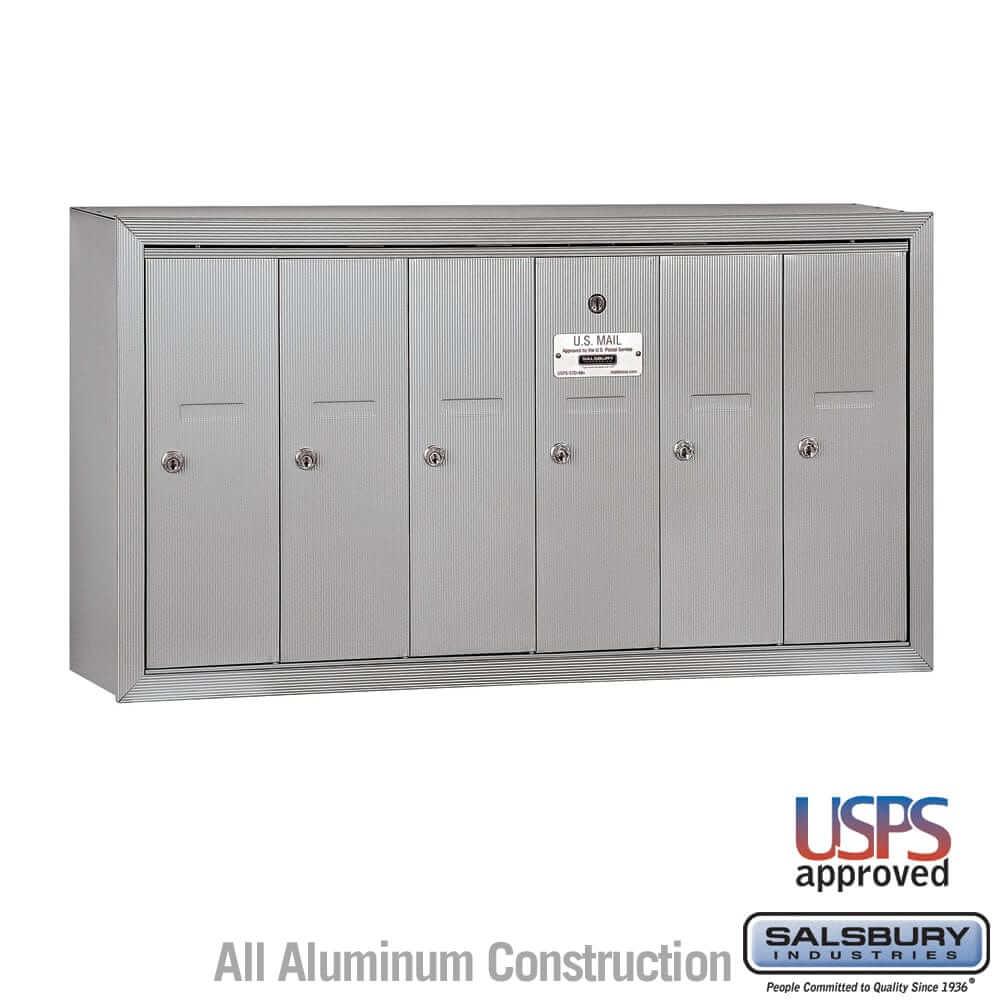 Salsbury Industries 4B+ Vertical Mailbox with USPS Access — 6 Doors 3506ASU 820996567116 YourLockerStore