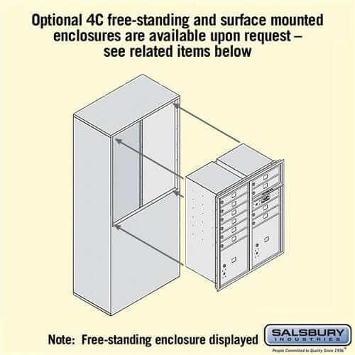 Salsbury Industries 4C Horizontal Mailbox with USPS Access — 10 Door High [10 Doors + 2 Parcel Lockers] YourLockerStore