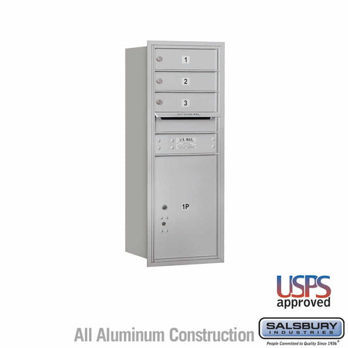 Salsbury Industries 4C Horizontal Mailbox with USPS Access — 10 Door High [3 Doors + 1 Parcel Locker] 3710S-03ARU 820996468604 YourLockerStore
