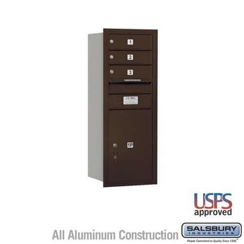 Salsbury Industries 4C Horizontal Mailbox with USPS Access — 10 Door High [3 Doors + 1 Parcel Locker] 3710S-03ZRU 820996468635 YourLockerStore