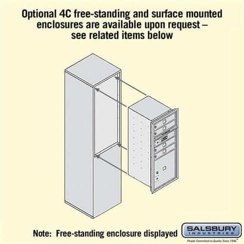 Salsbury Industries 4C Horizontal Mailbox with USPS Access — 10 Door High [4 Doors + 1 Parcel Locker] YourLockerStore