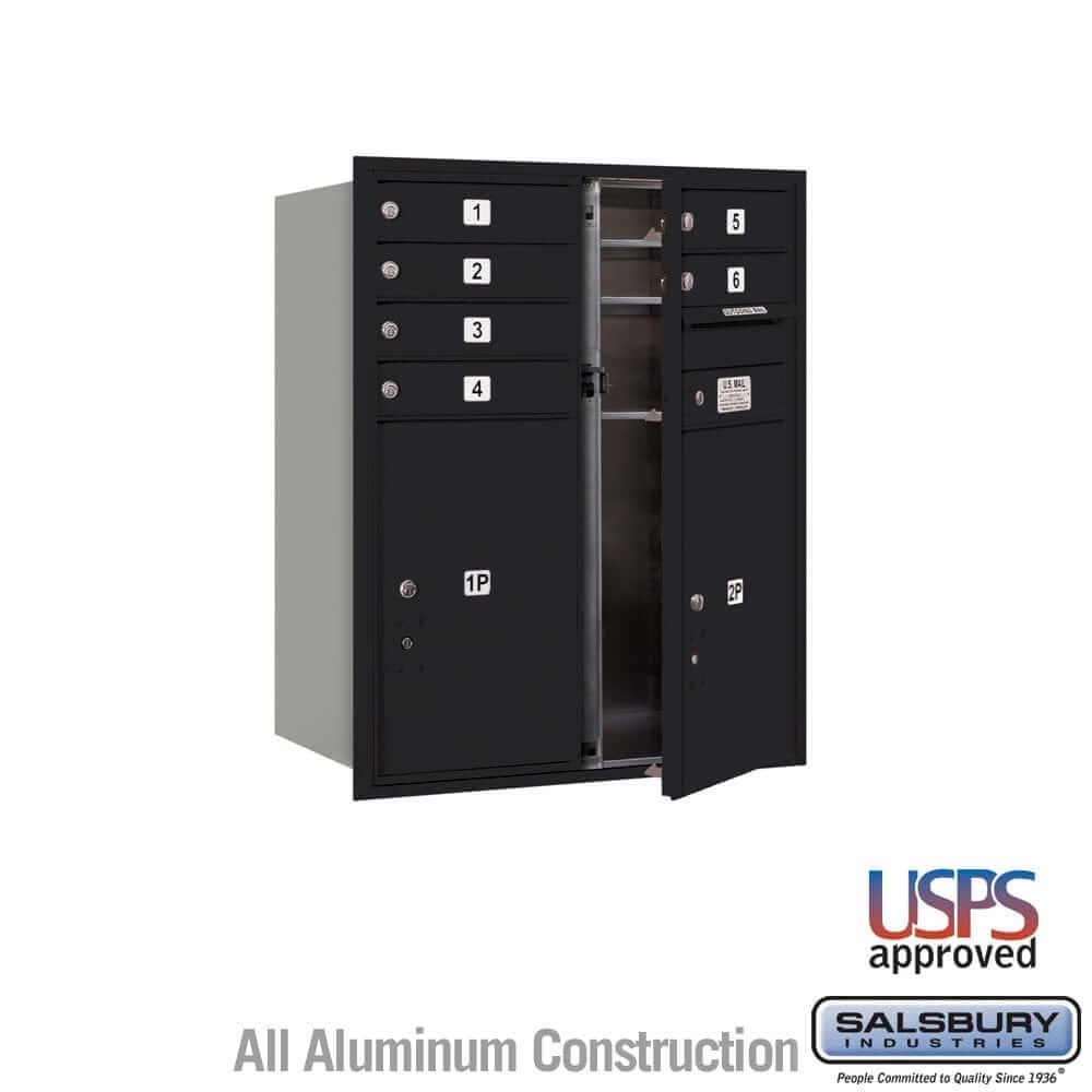 Salsbury Industries 4C Horizontal Mailbox with USPS Access — 10 Door High [6 Doors + 2 Parcel Lockers] 3710D-06BFU 820996624987 YourLockerStore