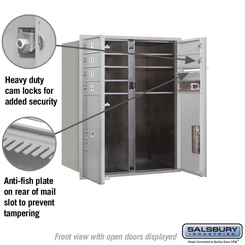 Salsbury Industries 4C Horizontal Mailbox with USPS Access — 10 Door High [6 Doors + 2 Parcel Lockers] YourLockerStore