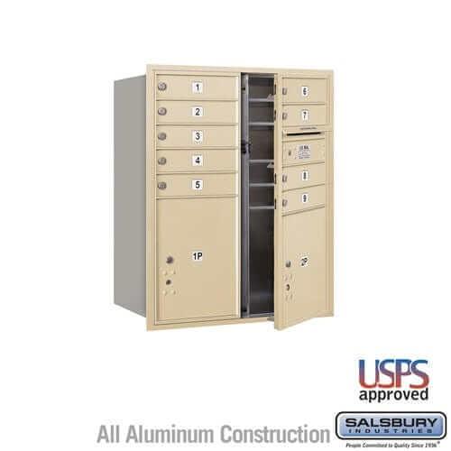Salsbury Industries 4C Horizontal Mailbox with USPS Access — 10 Door High [9 Doors and 2 Parcel Lockers] 3710D-09SFU 820996467942 YourLockerStore