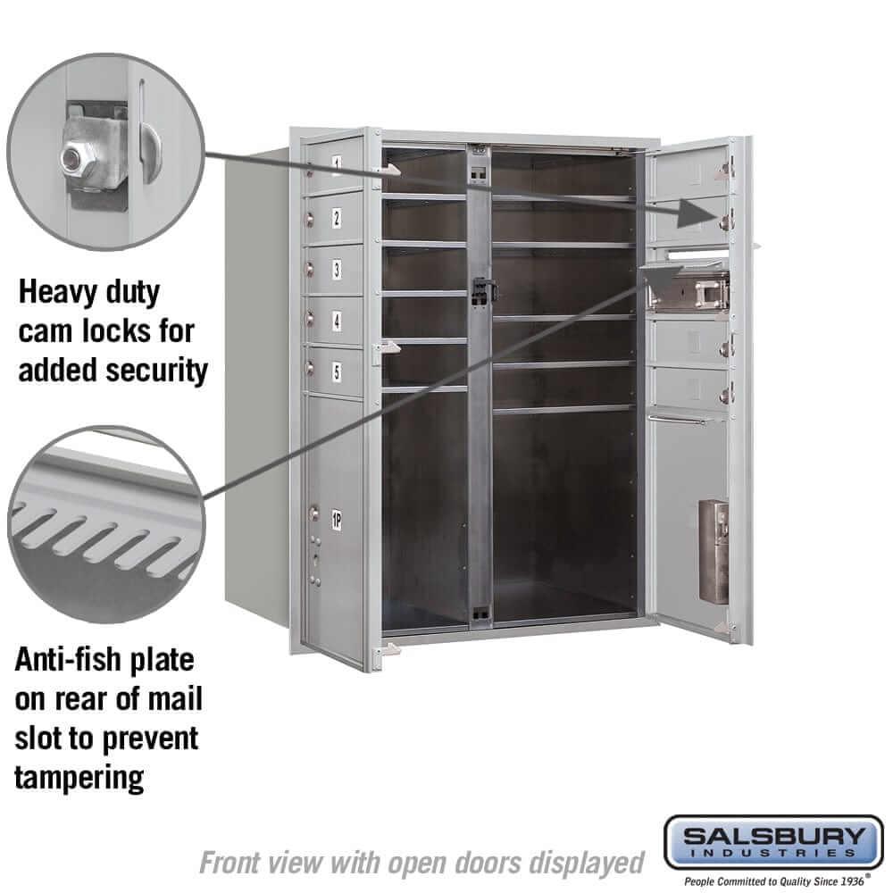 Salsbury Industries 4C Horizontal Mailbox with USPS Access — 10 Door High [9 Doors and 2 Parcel Lockers] YourLockerStore
