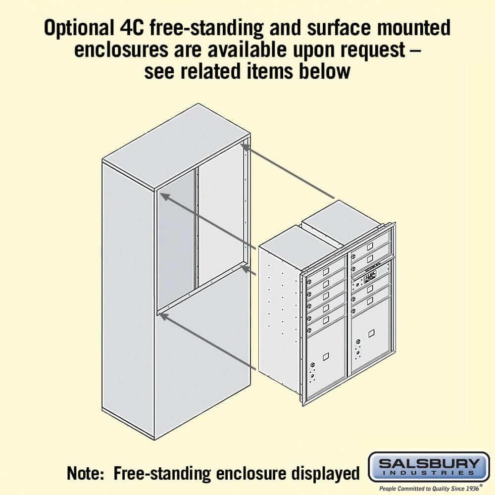 Salsbury Industries 4C Horizontal Mailbox with USPS Access — 10 Door High [9 Doors and 2 Parcel Lockers] YourLockerStore