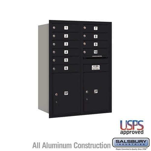 Salsbury Industries 4C Horizontal Mailbox with USPS Access — 11 Door High [10 Doors and 2 Parcel Lockers] 3711D-10BRU 820996624765 YourLockerStore