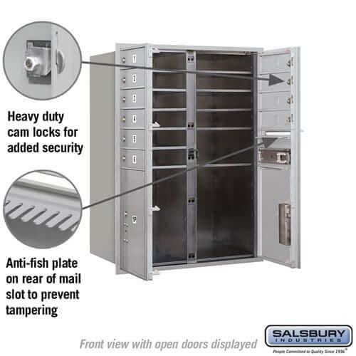 Salsbury Industries 4C Horizontal Mailbox with USPS Access — 11 Door High [10 Doors and 2 Parcel Lockers] YourLockerStore