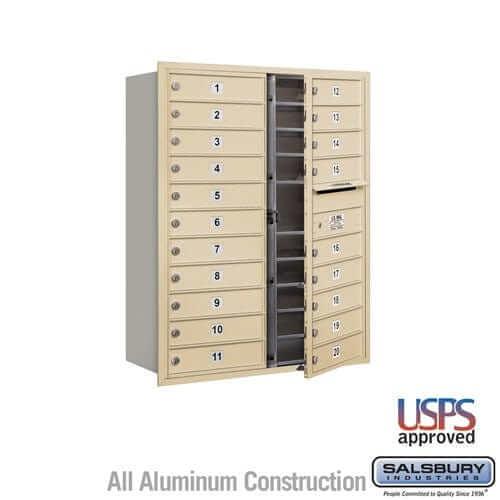 Salsbury Industries 4C Horizontal Mailbox with USPS Access — 11 Door High [20 Doors] 3711D-20SFU 820996414465 YourLockerStore