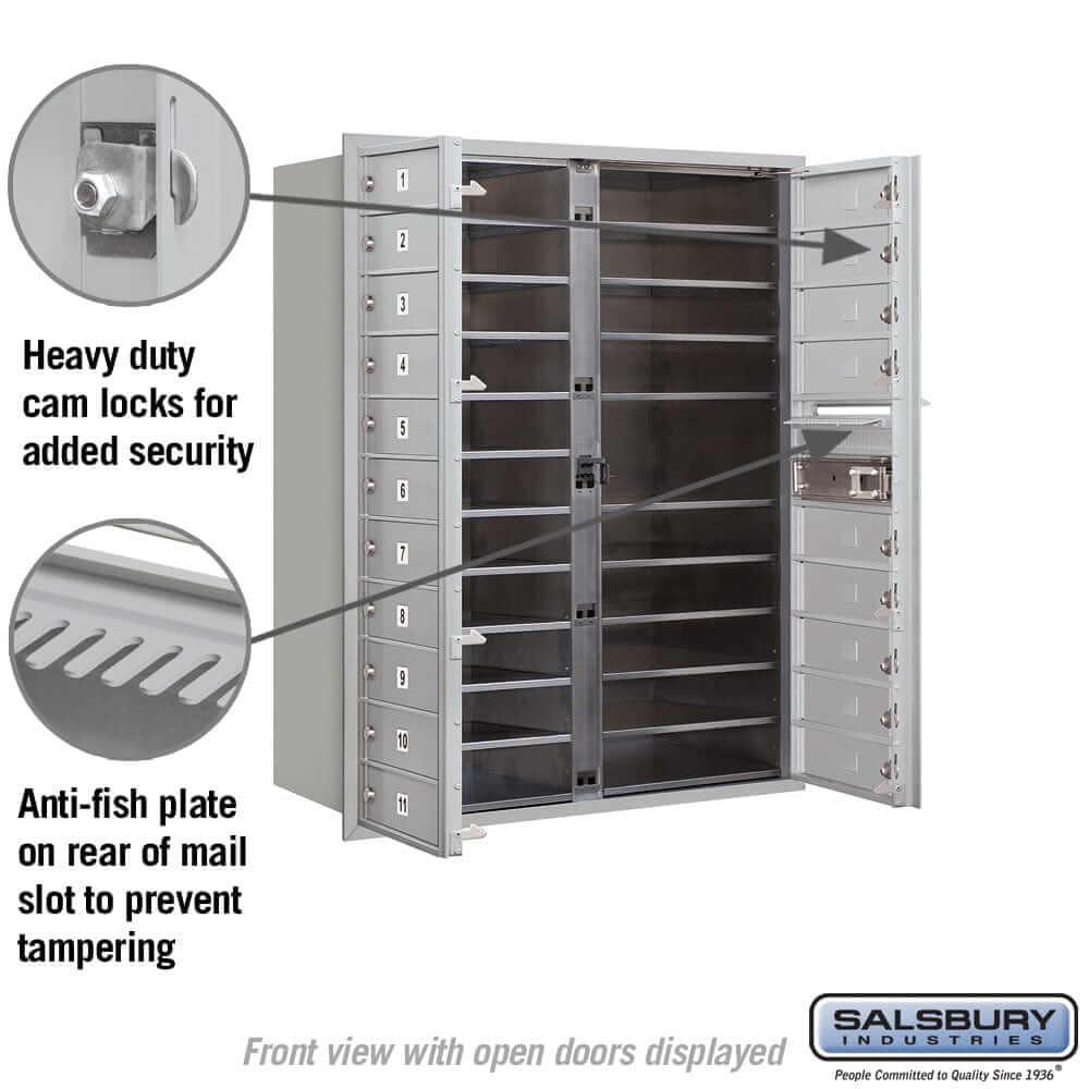 Salsbury Industries 4C Horizontal Mailbox with USPS Access — 11 Door High [20 Doors] YourLockerStore