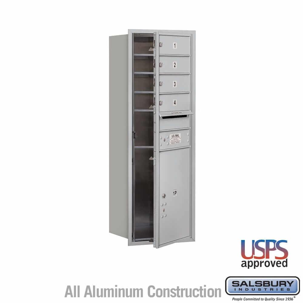 Salsbury Industries 4C Horizontal Mailbox with USPS Access — 11 Door High [4 Doors and 1 Parcel Locker] 3711S-04AFU 820996411259 YourLockerStore