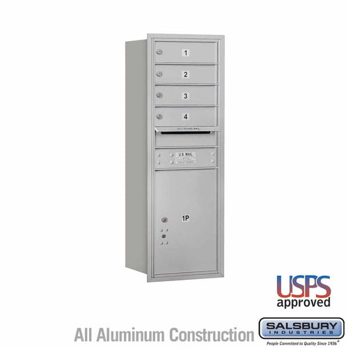 Salsbury Industries 4C Horizontal Mailbox with USPS Access — 11 Door High [4 Doors and 1 Parcel Locker] 3711S-04ARU 820996411235 YourLockerStore
