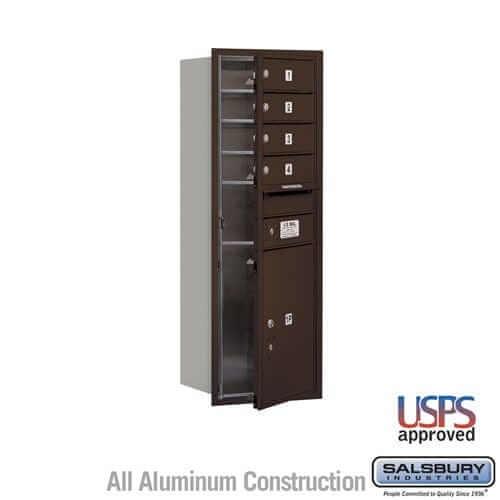 Salsbury Industries 4C Horizontal Mailbox with USPS Access — 11 Door High [4 Doors and 1 Parcel Locker] 3711S-04ZFU 820996412294 YourLockerStore