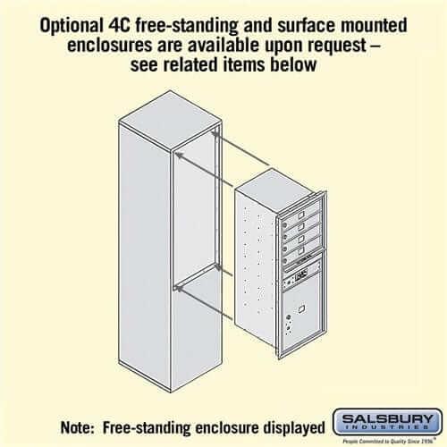 Salsbury Industries 4C Horizontal Mailbox with USPS Access — 11 Door High [4 Doors and 1 Parcel Locker] YourLockerStore