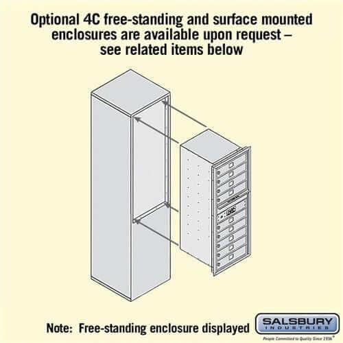 Salsbury Industries 4C Horizontal Mailbox with USPS Access — 11 Door High [9 Doors] YourLockerStore