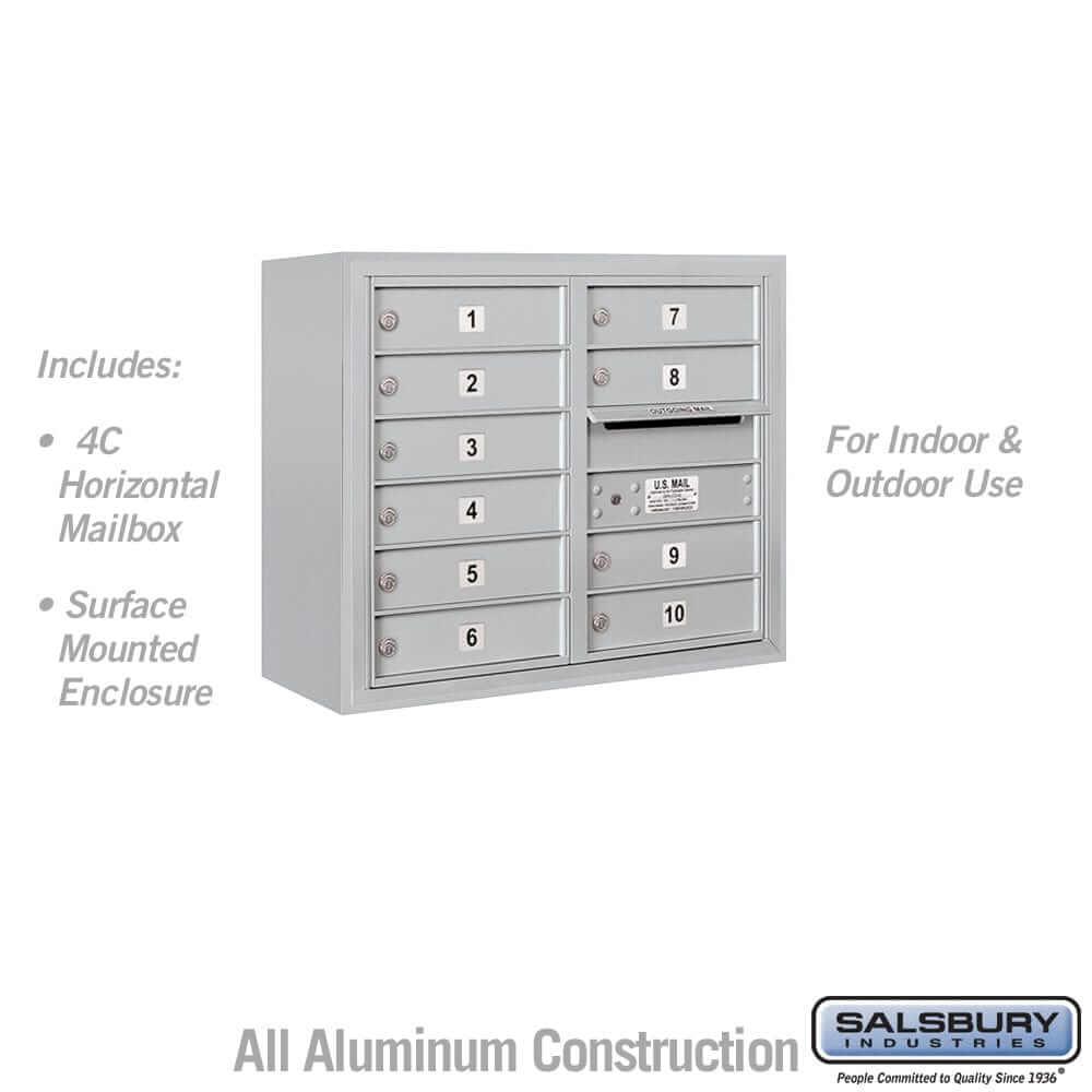 Salsbury Industries 4C Horizontal Mailbox with USPS Access — 6 Door High [10 Doors] 3806D-10AFU 820996596352 YourLockerStore