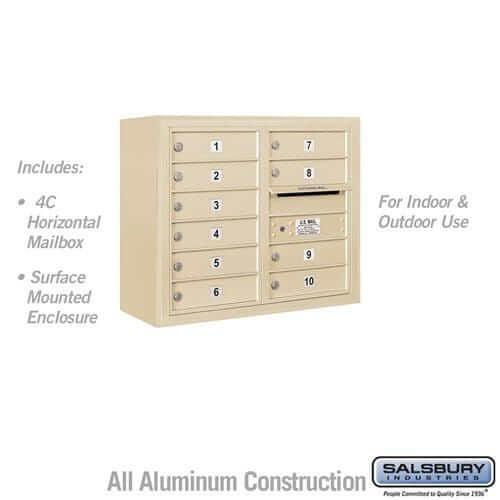 Salsbury Industries 4C Horizontal Mailbox with USPS Access — 6 Door High [10 Doors] 3806D-10SFU 820996596383 YourLockerStore
