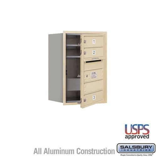 Salsbury Industries 4C Horizontal Mailbox with USPS Access — 6 Door High [3 doors] 3706S-03SFU 820996624222 YourLockerStore