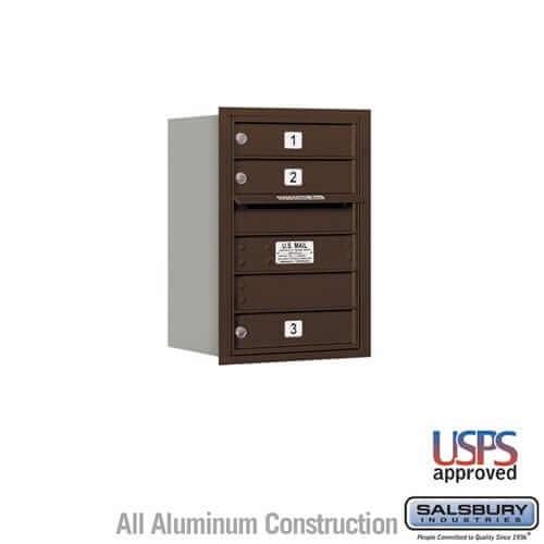 Salsbury Industries 4C Horizontal Mailbox with USPS Access — 6 Door High [3 doors] 3706S-03ZRU 820996624314 YourLockerStore