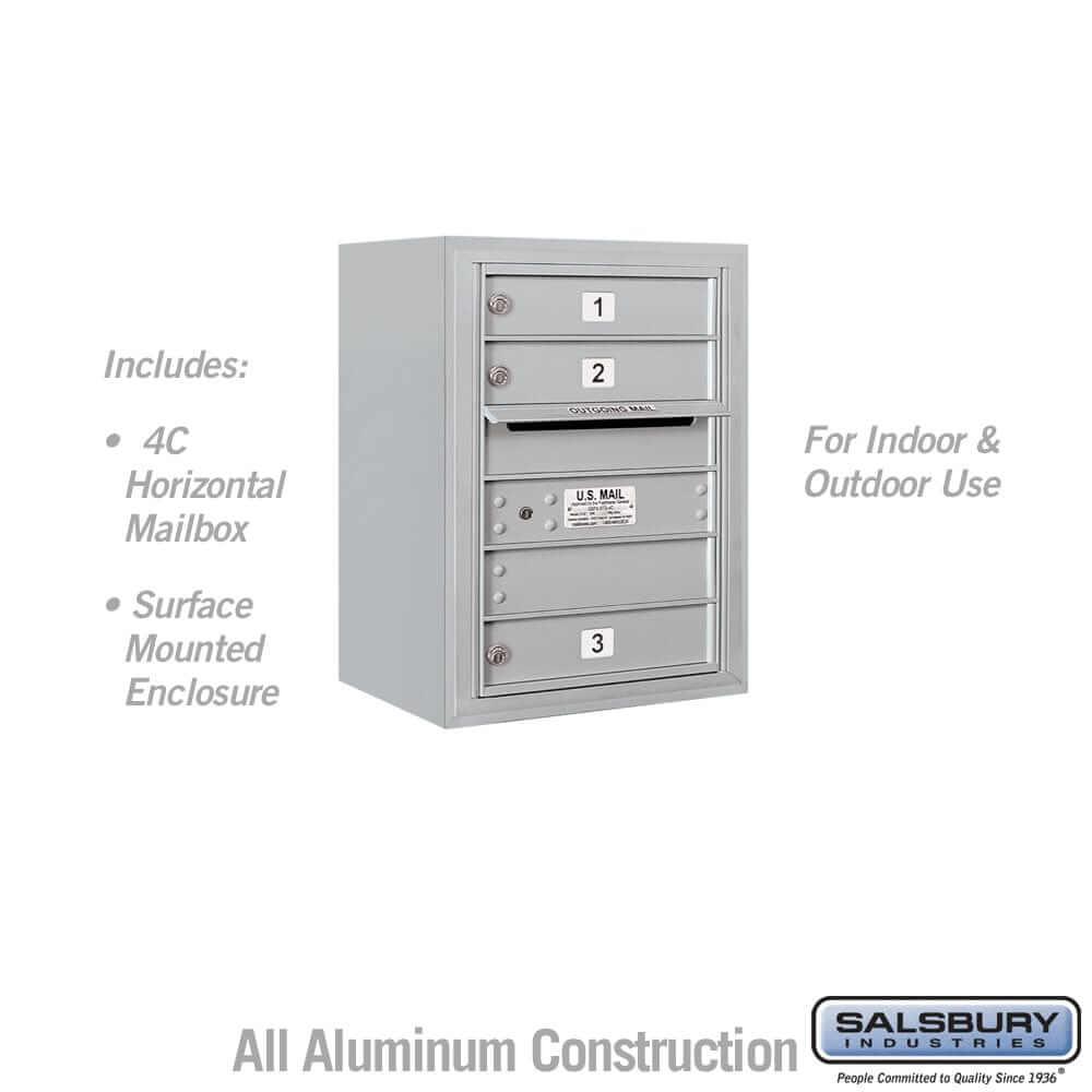 Salsbury Industries 4C Horizontal Mailbox with USPS Access — 6 Door High [3 doors] 3806S-03AFU 820996625830 YourLockerStore