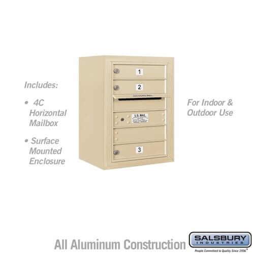 Salsbury Industries 4C Horizontal Mailbox with USPS Access — 6 Door High [3 doors] 3806S-03SFU 820996625854 YourLockerStore