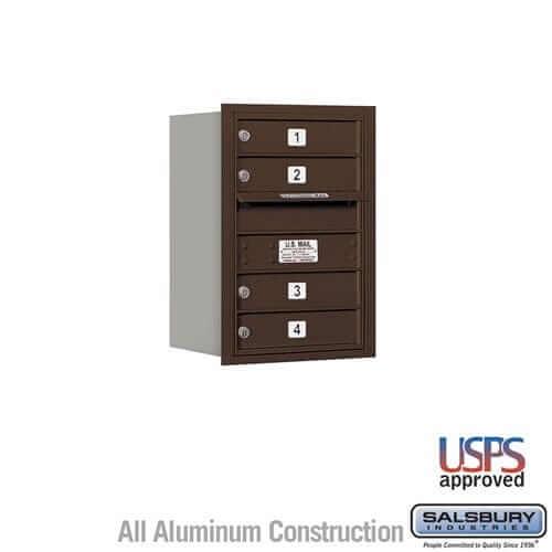 Salsbury Industries 4C Horizontal Mailbox with USPS Access — 6 Door High [4 Doors] 3706S-04ZRU 820996471352 YourLockerStore