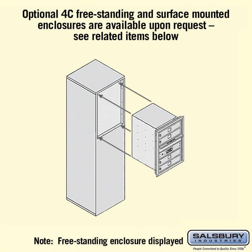 Salsbury Industries 4C Horizontal Mailbox with USPS Access — 6 Door High [4 Doors] YourLockerStore