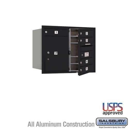 Salsbury Industries 4C Horizontal Mailbox with USPS Access — 6 Door High [5 Doors + 1 Parcel Locker] 3706D-05BFU 820996625267 YourLockerStore