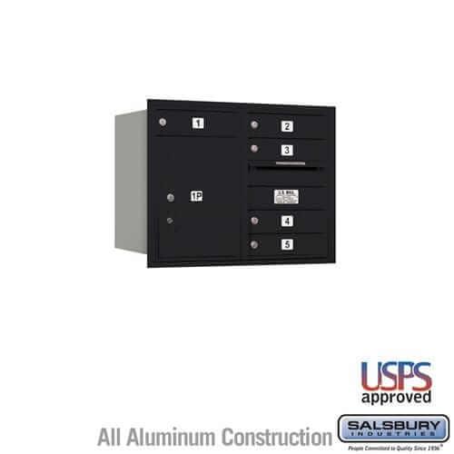 Salsbury Industries 4C Horizontal Mailbox with USPS Access — 6 Door High [5 Doors + 1 Parcel Locker] 3706D-05BRU 820996625281 YourLockerStore