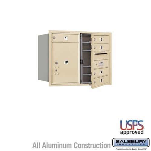 Salsbury Industries 4C Horizontal Mailbox with USPS Access — 6 Door High [5 Doors + 1 Parcel Locker] 3706D-05SFU 820996470980 YourLockerStore
