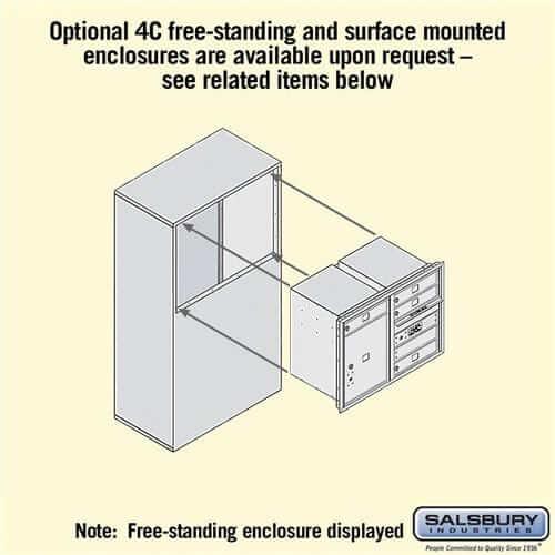 Salsbury Industries 4C Horizontal Mailbox with USPS Access — 6 Door High [5 Doors + 1 Parcel Locker] YourLockerStore