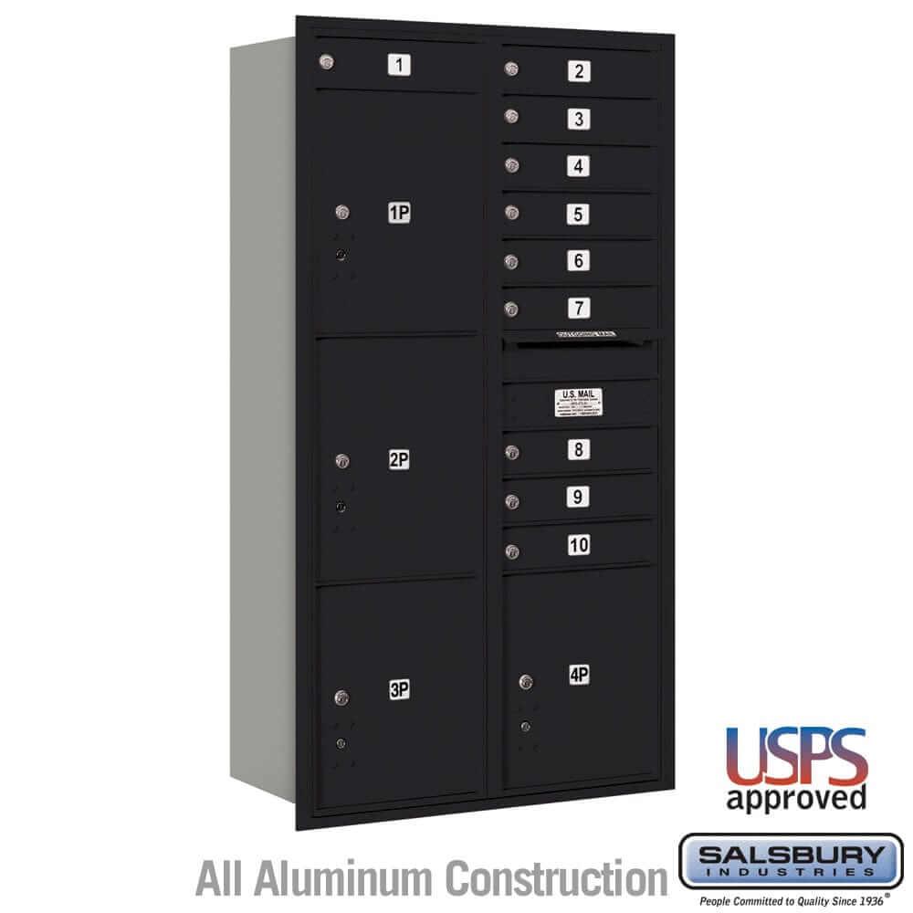 4C Horizontal Mailbox with 10 Doors & 4 Parcel Lockers - Your Locker Store