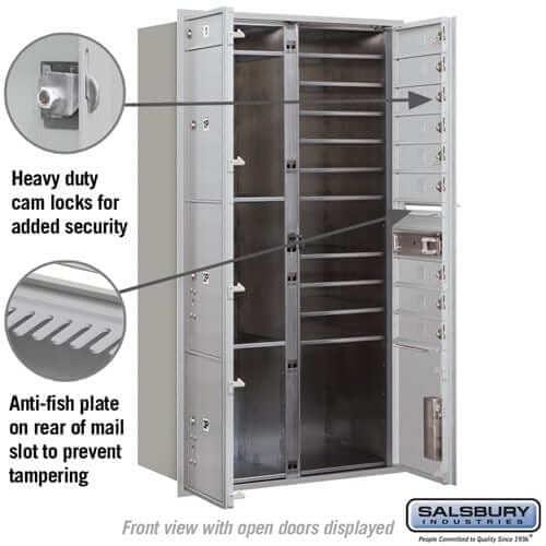 Salsbury Industries 4C Horizontal Mailbox with USPS Access — Maximum Height [10 Doors + 4 Parcel Lockers] YourLockerStore