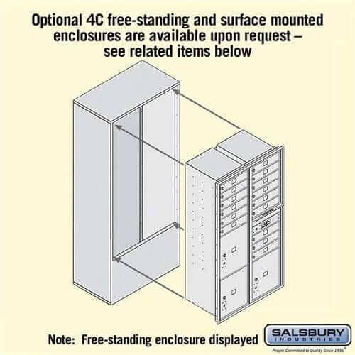 Salsbury Industries 4C Horizontal Mailbox with USPS Access — Maximum Height [15 Doors + 3 Parcel Lockers] YourLockerStore