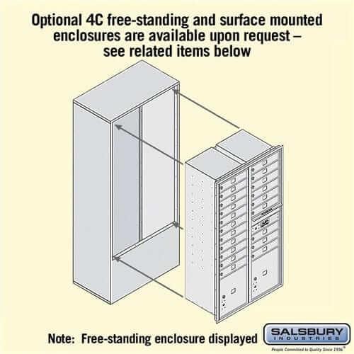 Salsbury Industries 4C Horizontal Mailbox with USPS Access — Maximum Height [20 Doors + 2 Parcel Lockers] YourLockerStore