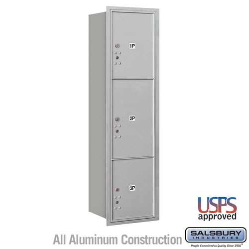 Salsbury Industries 4C Horizontal Mailbox with USPS Access — Maximum Height [3 Parcel Lockers] 3716S-3PARU 820996581532 YourLockerStore