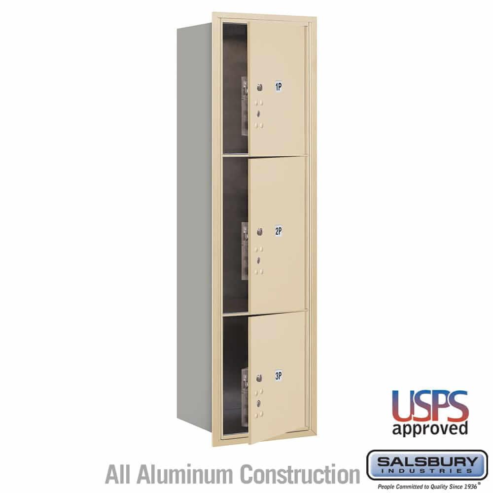 Salsbury Industries 4C Horizontal Mailbox with USPS Access — Maximum Height [3 Parcel Lockers] 3716S-3PSFU 820996581525 YourLockerStore