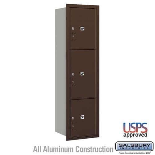 Salsbury Industries 4C Horizontal Mailbox with USPS Access — Maximum Height [3 Parcel Lockers] 3716S-3PZRU 820996581549 YourLockerStore